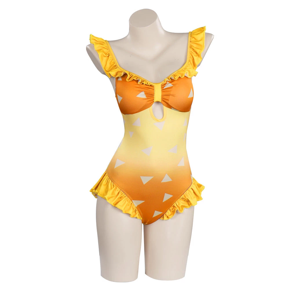NewCosplay Demon Slayer Agatsuma Zenitsu Swimwear Outfits Halloween Carnival Suit Cosplay Costume New Arrivals 4 NewCosplay Demon Slayer Agatsuma Zenitsu Swimwear Outfits Halloween Carnival Suit Cosplay Costume New Arrivals