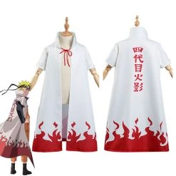 NewCosplay NARUTO 4th Hokage Namikaze Minato Kids Cloak Coat Halloween Carnival Suit Cosplay Costume New Arrivals