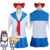 NewCosplay New Arrivals Poputepipikku Pop Team Epic Popuko Pipimi Blue Uniform Skirt Outfits Halloween Carnival Suit Cosplay Costume