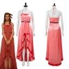 NewCosplay Final Fantasy VII:7 Remake Aerith Wall Market The Honeybee Inn Peach Pink Long Gown Halter Dress Cosplay Costume New Arrivals