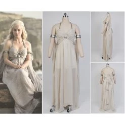 New Cosplaysky Game Of Thrones Daenerys Targaryen Mother Of Dragons Greek Style Dress Cosplay Costume