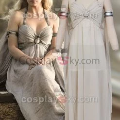 New Cosplaysky Game Of Thrones Daenerys Targaryen Mother Of Dragons Greek Style Dress Cosplay Costume