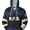 New Cosplaysky Resident Evil 2 Remake Re Leon Scott Kennedy Hoodie Teen Zip Up Sweatshirt