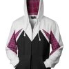 New Cosplaysky New Arrivals Spider-Man: Into The Spider-Verse Gwen 3D Zip-Up Sweatshirt Adult Unisex