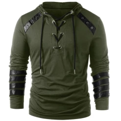 New Cosplaysky New Arrivals Men Gothic Steampunk Hoodie With Leather Straps Long Sleeve Lace Up Hooded Pullover Sweatshirt 14 New Cosplaysky New Arrivals Men Gothic Steampunk Hoodie With Leather Straps Long Sleeve Lace Up Hooded Pullover Sweatshirt