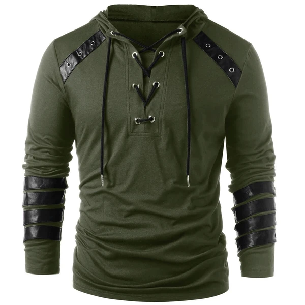 New Cosplaysky New Arrivals Men Gothic Steampunk Hoodie With Leather Straps Long Sleeve Lace Up Hooded Pullover Sweatshirt 8 New Cosplaysky New Arrivals Men Gothic Steampunk Hoodie With Leather Straps Long Sleeve Lace Up Hooded Pullover Sweatshirt