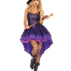 NewCosplay Halloween Sexy Purple Witch Fairy Wizard Adult Cosplay Costume New Arrivals