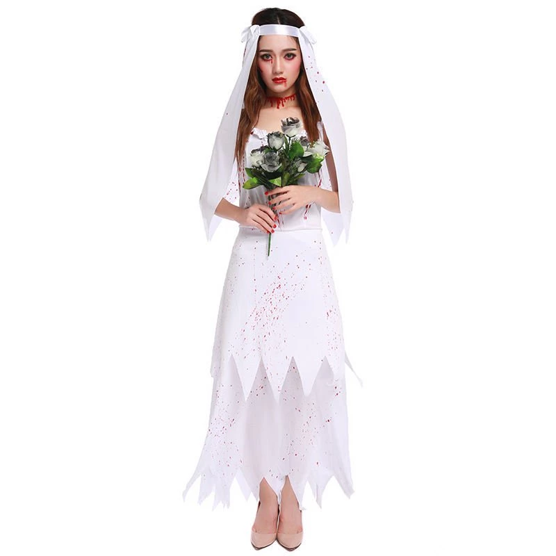 NewCosplay Halloween Sexy Zombie Bride Adult Ghost Dress Cosplay Costume 3 NewCosplay Halloween Sexy Zombie Bride Adult Ghost Dress Cosplay Costume