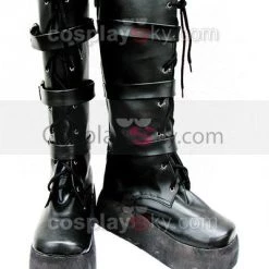 NewCosplay New Arrivals Punk Buckle Black Heavy-bottomed Boots Custom-Made