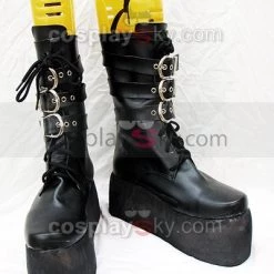 NewCosplay Punk Heavy-bottomed Black Buckle Boots Custom-Made New Arrivals