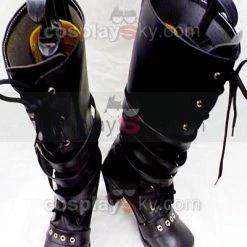 NewCosplay Punk Queen Black Boots Shoes High Heeled Custom Made