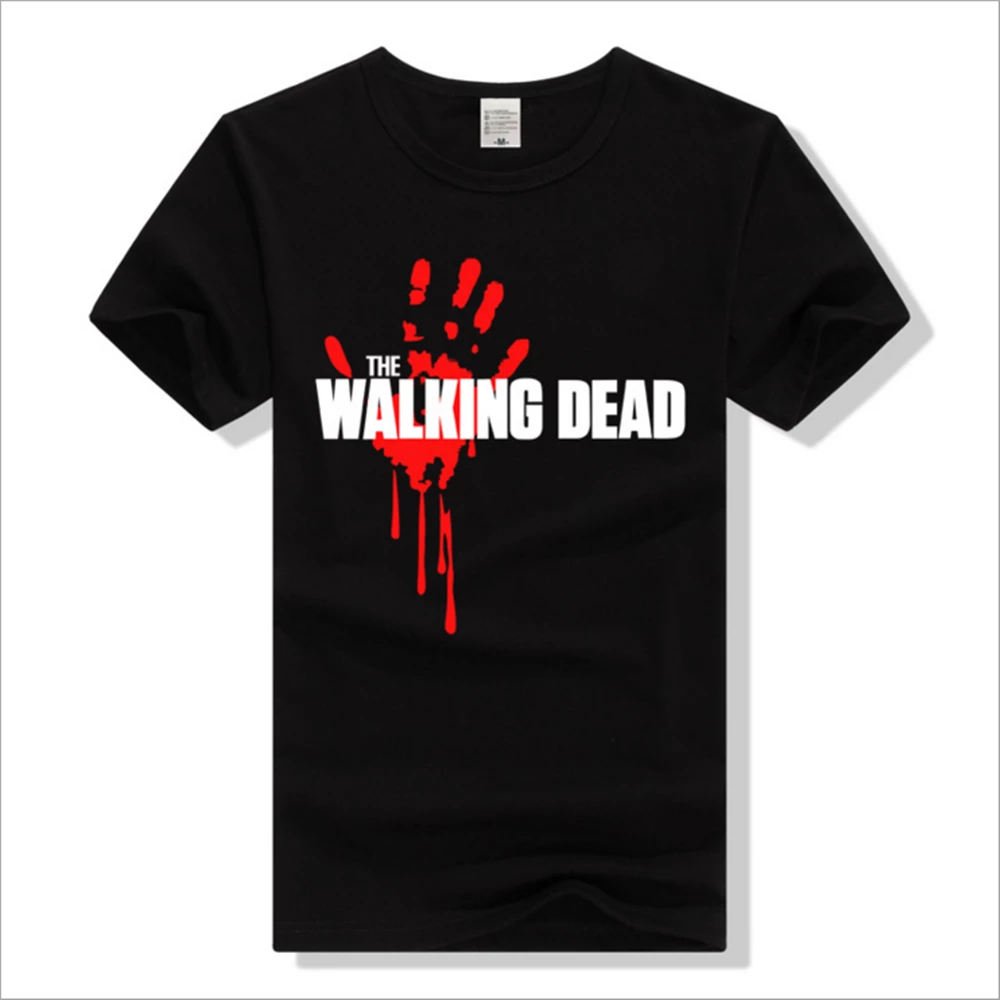 NewCosplay The Walking Dead Bloodspray Logo Short T-shirt 3 NewCosplay The Walking Dead Bloodspray Logo Short T-shirt