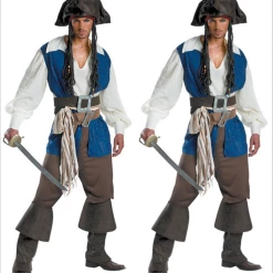 NewCosplay New Arrivals Pirates Of The Caribbean Jack Sparrow Outfit Cosplay Costume Men Ver.