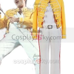 NewCosplay Queen Lead Vocals Freddie Mercury Yellow Jacket Cosplay Costume