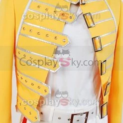 NewCosplay Queen Lead Vocals Freddie Mercury Yellow Jacket Cosplay Costume
