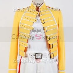 NewCosplay Queen Lead Vocals Freddie Mercury Yellow Jacket Cosplay Costume