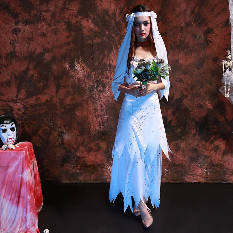 NewCosplay Halloween Sexy Zombie Bride Adult Ghost Dress Cosplay Costume 5 NewCosplay Halloween Sexy Zombie Bride Adult Ghost Dress Cosplay Costume