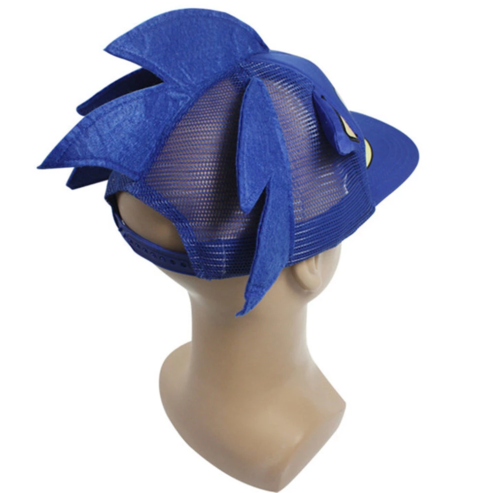 NewCosplay Sonic The Hedgehog Snapback Face Cartoon Youth Adjustable Baseball Hat Cap Blue New Arrivals 6 NewCosplay Sonic The Hedgehog Snapback Face Cartoon Youth Adjustable Baseball Hat Cap Blue New Arrivals