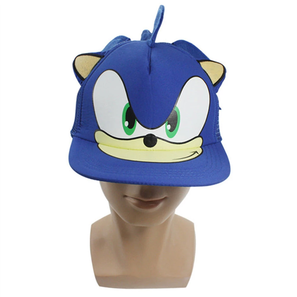 NewCosplay Sonic The Hedgehog Snapback Face Cartoon Youth Adjustable Baseball Hat Cap Blue New Arrivals 5 NewCosplay Sonic The Hedgehog Snapback Face Cartoon Youth Adjustable Baseball Hat Cap Blue New Arrivals