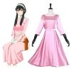 Fandombuy SPY×FAMILY Yor Forger Cosplay Costume Pink Dress Outfits Halloween Carnival Suit